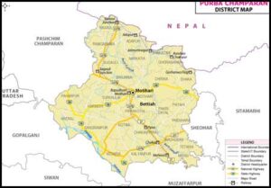East Champaran District Map
