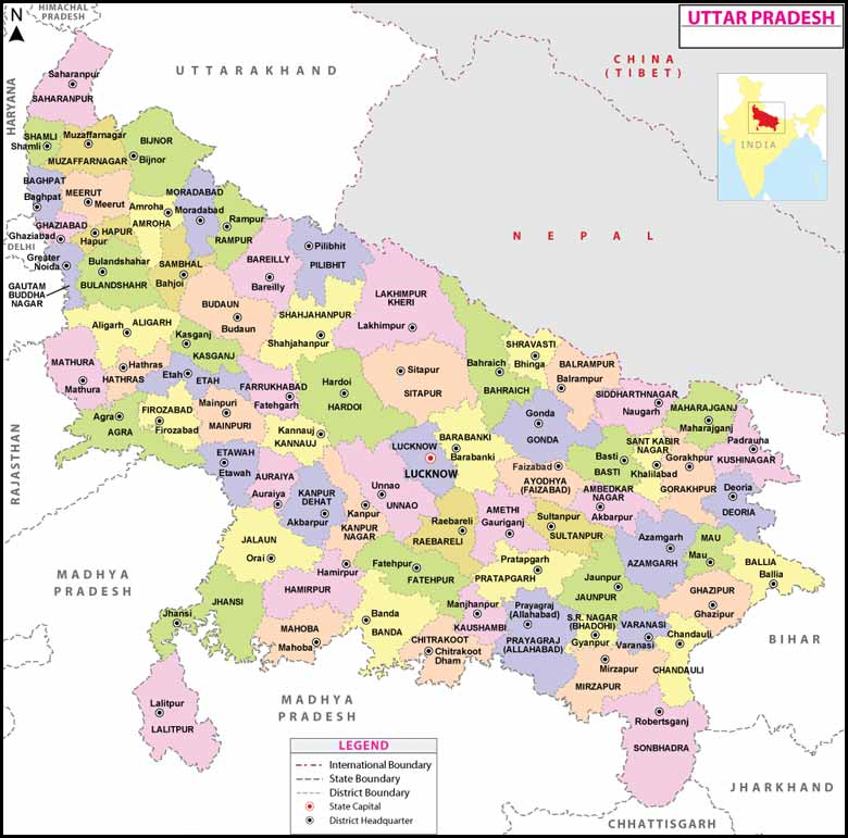 Uttar Pradesh State Map