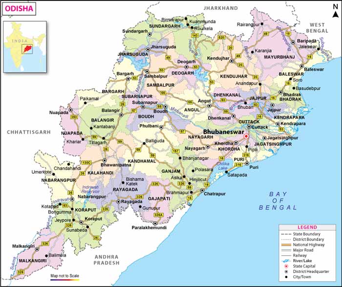 Odisha State Map