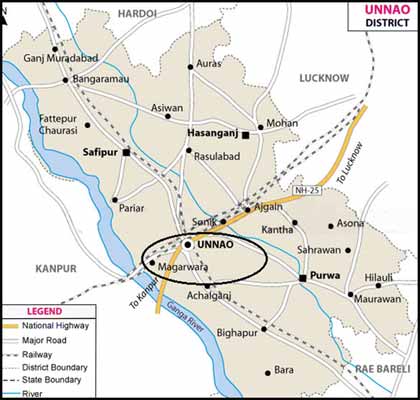 Unnao District Map