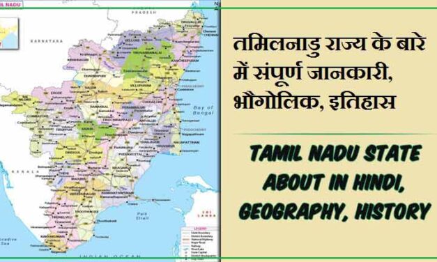तमिलनाडु राज्य के बारे में जानकारी, भौगोलिक, इतिहास | Tamil Nadu State About in Hindi, Geography, History