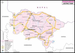 Madhubani District Map