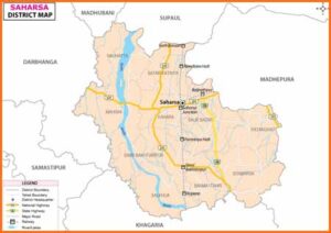 Saharsa District Map