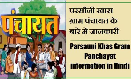 परसौनी खास ग्राम पंचायत के बारे में जानकारी । Parsauni Khas Gram Panchayat information in Hindi