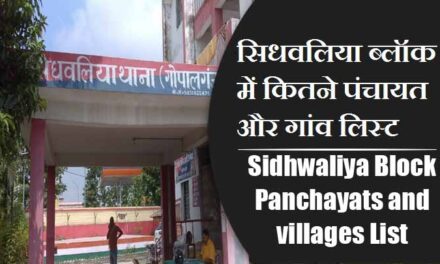सिधवलिया ब्लॉक में कितने पंचायत और गांव लिस्ट | Sidhwaliya Block Panchayats and villages List