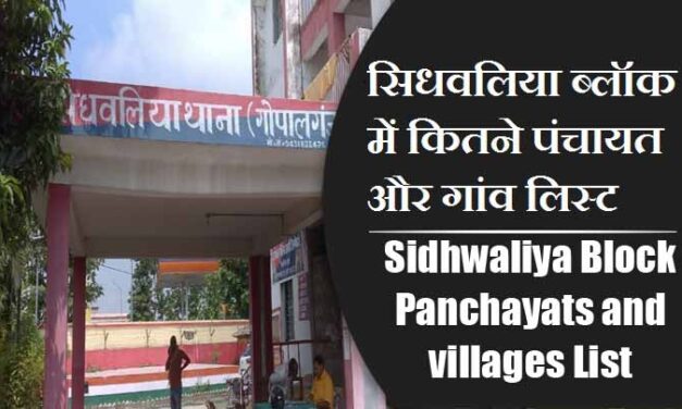सिधवलिया ब्लॉक में कितने पंचायत और गांव लिस्ट | Sidhwaliya Block Panchayats and villages List