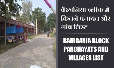बैरगनिया ब्लॉक में कितने पंचायत और गांव लिस्ट | Bairgania Block Panchayats and Villages List