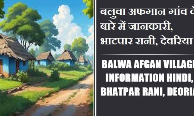 बलुवा अफगान गांव के बारे में जानकारी, भाटपार रानी, देवरिया | Balwa Afgan Village information Hindi, Bhatpar Rani, Deoria