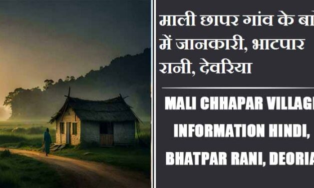 माली छापर गांव के बारे में जानकारी, भाटपार रानी, देवरिया | Mali chhapar Village information Hindi, Bhatpar Rani, Deoria