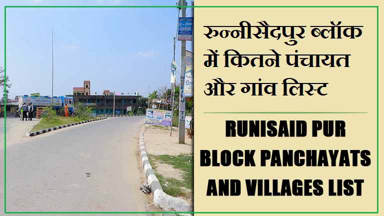 रुन्नीसैदपुर ब्लॉक में कितने पंचायत और गांव लिस्ट | Runisaid pur Block Panchayats and Villages List