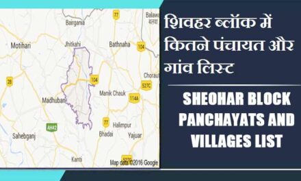शिवहर ब्लॉक में कितने पंचायत और गांव लिस्ट | Sheohar Block Panchayats and Villages List
