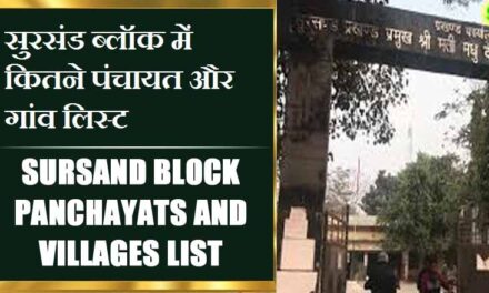 सुरसंड ब्लॉक में कितने पंचायत और गांव लिस्ट | Sursand Block Panchayats and Villages List