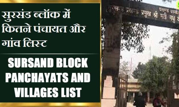 सुरसंड ब्लॉक में कितने पंचायत और गांव लिस्ट | Sursand Block Panchayats and Villages List