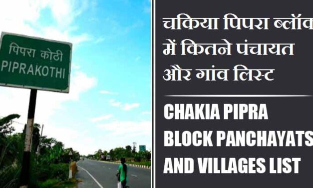 चकिया पिपरा ब्लॉक में कितने पंचायत और गांव लिस्ट | Chakia pipra Block Panchayats and Villages List