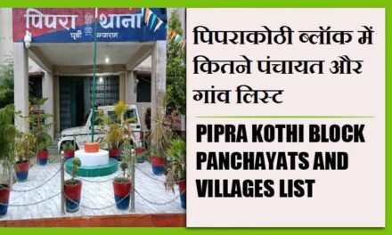 पिपराकोठी ब्लॉक में कितने पंचायत और गांव लिस्ट | Pipra Kothi Block Panchayats and Villages List