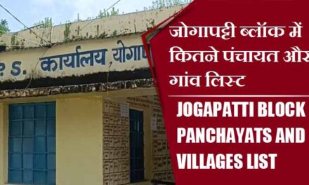 जोगापट्टी ब्लॉक में कितने पंचायत और गांव लिस्ट | Jogapatti Block Panchayats and Villages List