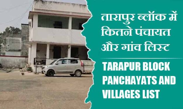 तारापुर ब्लॉक में कितने पंचायत और गांव लिस्ट | Tarapur Block Panchayats and Villages List