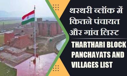 थरथरी ब्लॉक में कितने पंचायत और गांव लिस्ट | Tharthari Block Panchayats and Villages List