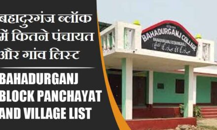बहादुरगंज ब्लॉक में कितने पंचायत और गांव लिस्ट | Bahadurganj Block Panchayat and Village List