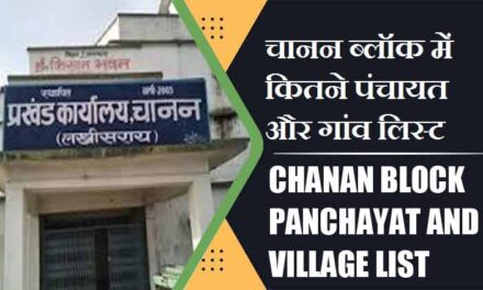 चानन ब्लॉक में कितने पंचायत और गांव लिस्ट | Chanan Block Panchayat and Village List
