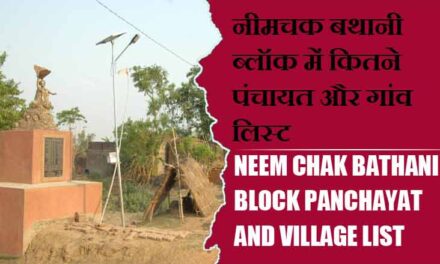 नीमचक बथानी ब्लॉक में कितने पंचायत और गांव लिस्ट | Neem Chak Bathani Block Panchayat and Village List