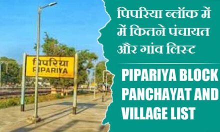पिपरिया ब्लॉक में कितने पंचायत और गांव लिस्ट | Pipariya Block Panchayat and Village List