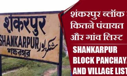 शंकरपुर ब्लॉक में कितने पंचायत और गांव लिस्ट | Shankarpur Block Panchayat and Village List