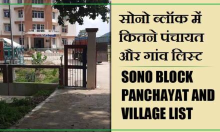 सोनो ब्लॉक में कितने पंचायत और गांव लिस्ट | Sono Block Panchayat and Village List