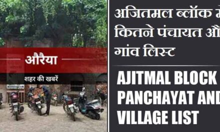 अजितमल ब्लॉक में कितने पंचायत और गांव लिस्ट | Ajitmal Block Panchayat and Village List