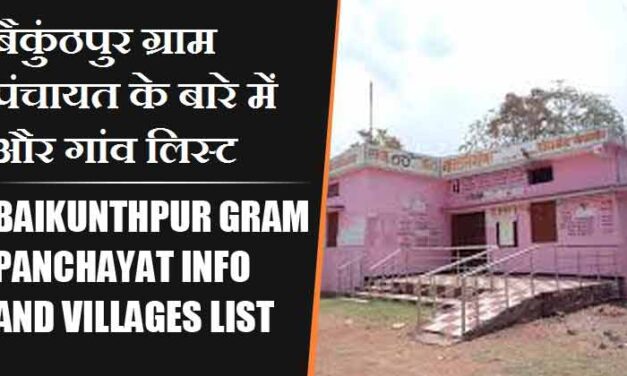 बैकुंठपुर ग्राम पंचायत के बारे में और गांव लिस्ट । Baikunthpur Gram Panchayat Info and villages List