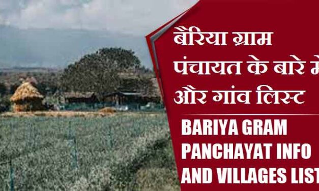 बैरिया ग्राम पंचायत के बारे में और गांव लिस्ट । Bariya Gram Panchayat Info and villages List