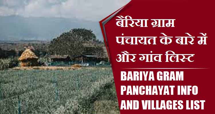 बैरिया ग्राम पंचायत के बारे में और गांव लिस्ट । Bariya Gram Panchayat Info and villages List