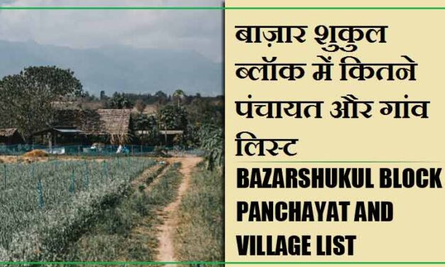 बाज़ार शुकुल ब्लॉक में कितने पंचायत और गांव लिस्ट | Bazarshukul Block Panchayat and Village List