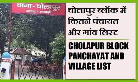चोलापुर ब्लॉक में कितने पंचायत और गांव लिस्ट | Cholapur Block Panchayat and Village List