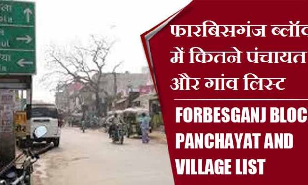 फारबिसगंज ब्लॉक में कितने पंचायत और गांव लिस्ट | Forbesganj Block Panchayat and Village List