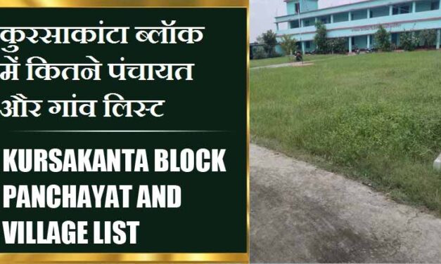 कुरसाकांटा ब्लॉक में कितने पंचायत और गांव लिस्ट | Kursakanta Block Panchayat and Village List