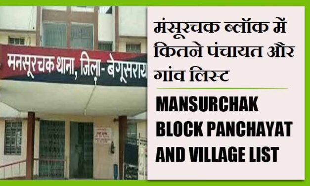 मंसूरचक ब्लॉक में कितने पंचायत और गांव लिस्ट | Mansurchak Block Panchayat and Village List