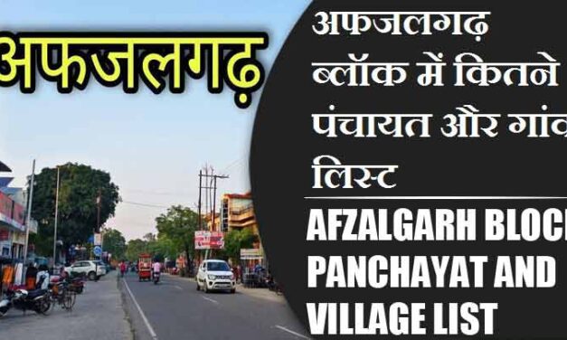 अफजलगढ़ ब्लॉक में कितने पंचायत और गांव लिस्ट | Afzalgarh Block Panchayat and Village List