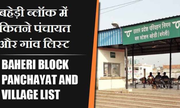 बहेड़ी ब्लॉक में कितने पंचायत और गांव लिस्ट | Baheri Block Panchayat and Village List