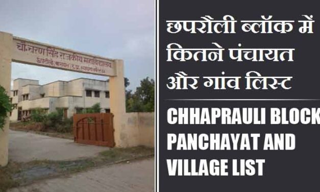 छपरौली ब्लॉक में कितने पंचायत और गांव लिस्ट | Chhaprauli Block Panchayat and Village List