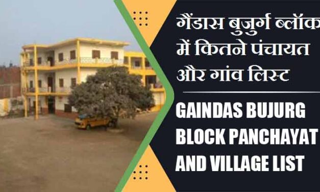 गैंडास बुजुर्ग ब्लॉक में कितने पंचायत और गांव लिस्ट | Gaindas Bujurg Block Panchayat and Village List