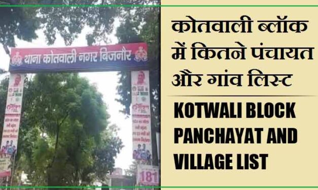 कोतवाली ब्लॉक में कितने पंचायत और गांव लिस्ट | Kotwali Block Panchayat and Village List