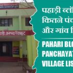पहाड़ी ब्लॉक में कितने पंचायत और गांव लिस्ट | Pahari Block Panchayat and Village List