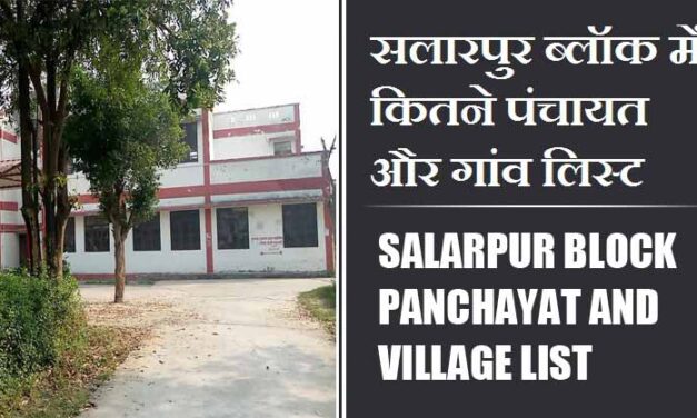 सलारपुर ब्लॉक में कितने पंचायत और गांव लिस्ट | Salarpur Block Panchayat and Village List