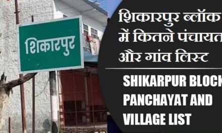 शिकारपुर ब्लॉक में कितने पंचायत और गांव लिस्ट | Shikarpur Block Panchayat and Village List