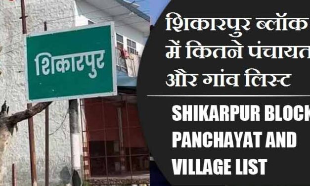 शिकारपुर ब्लॉक में कितने पंचायत और गांव लिस्ट | Shikarpur Block Panchayat and Village List