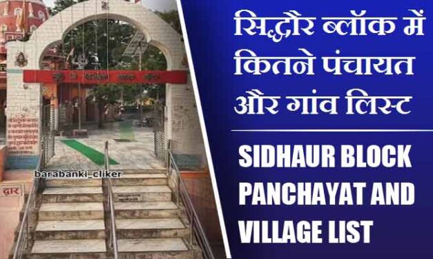 सिद्धौर ब्लॉक में कितने पंचायत और गांव लिस्ट | Sidhaur Block Panchayat and Village List