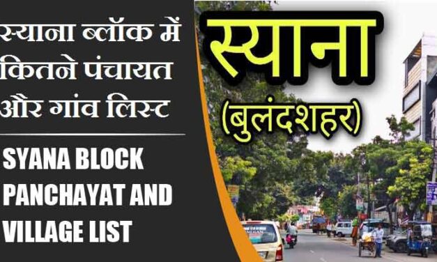 स्याना ब्लॉक में कितने पंचायत और गांव लिस्ट | Syana Block Panchayat and Village List