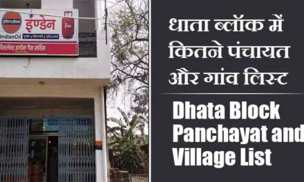 धाता ब्लॉक में कितने पंचायत और गांव लिस्ट | Dhata Block Panchayat and Village List