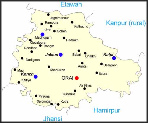 Jalaun District Map